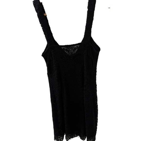 Intimately Free People Black Lace Mini Dress Sleeveless with Front Snaps Size XS - Picture 6 of 7
